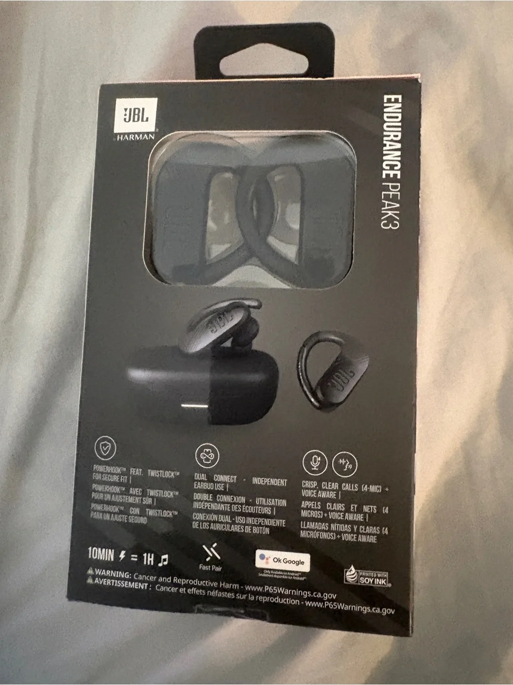 JBL Endurance Peak 3 Wireless Earbuds in Black